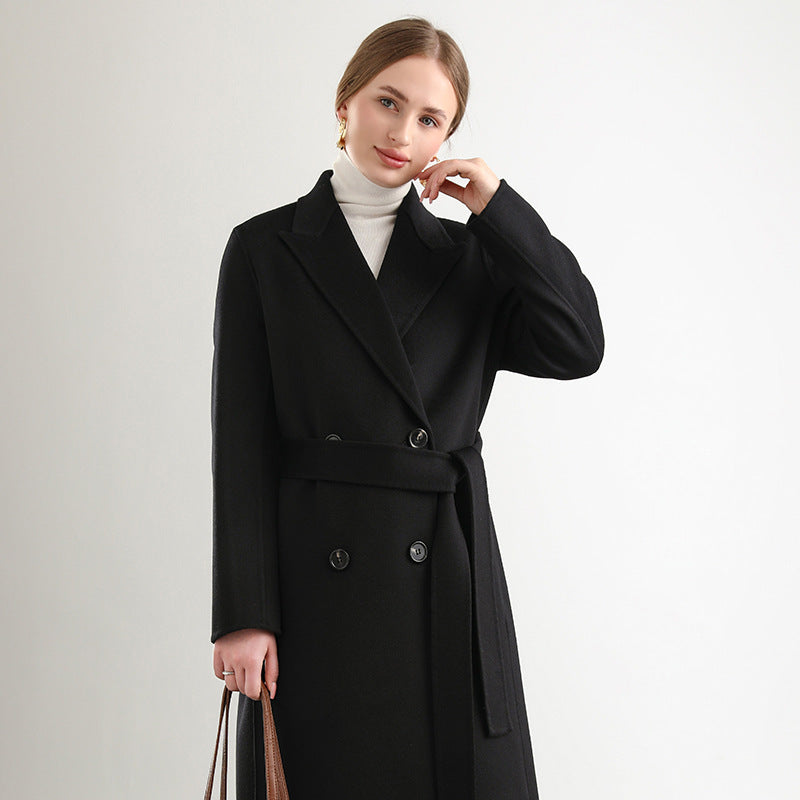 Women's Mid-length Woolen Wool Overcoat Coat