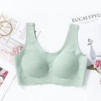 No Steel Ring Bra, Maintenance Latex Lace Bra, Women's Underwear