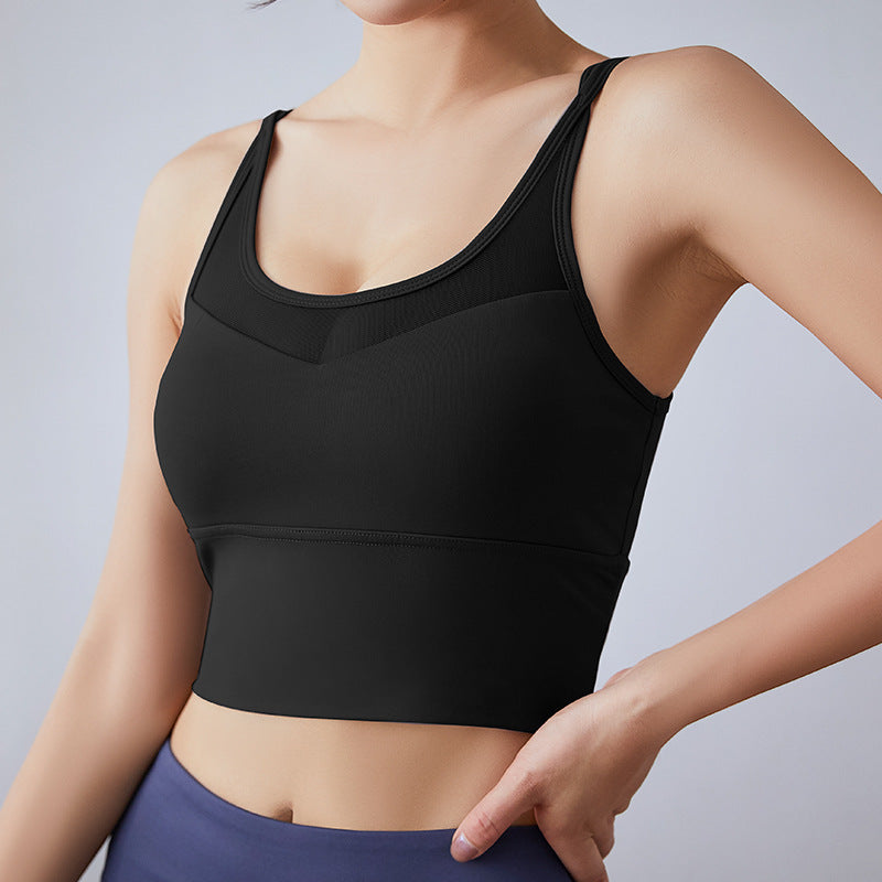 Cross Bra Shockproof Gathering Stereotype Sports Yoga Fitness Spaghetti Bra
