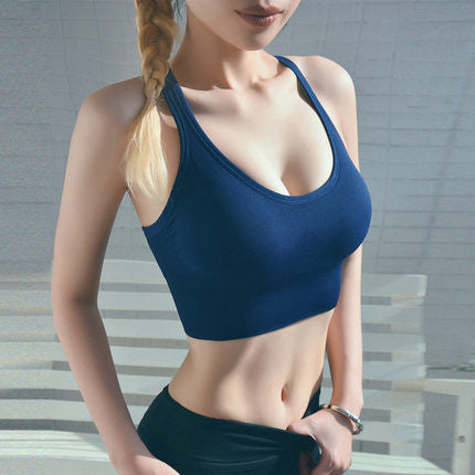 Shockproof gathered sports bra