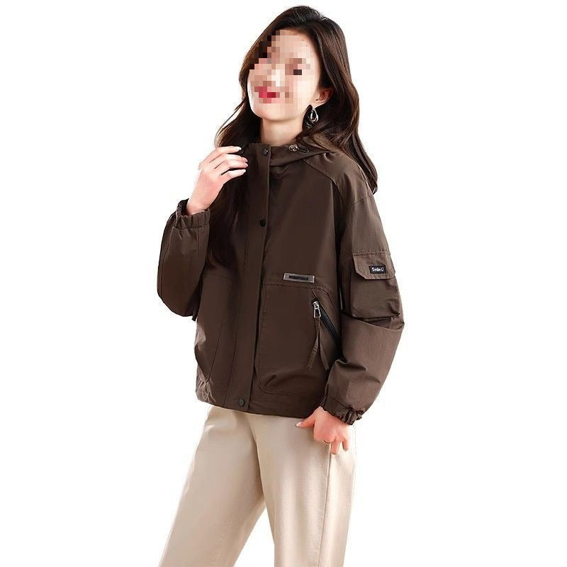 Thin Small Hooded Short Trench Coat