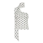Women's Polka Dot Halter Ribbon Shoulder Backless Wild Vest