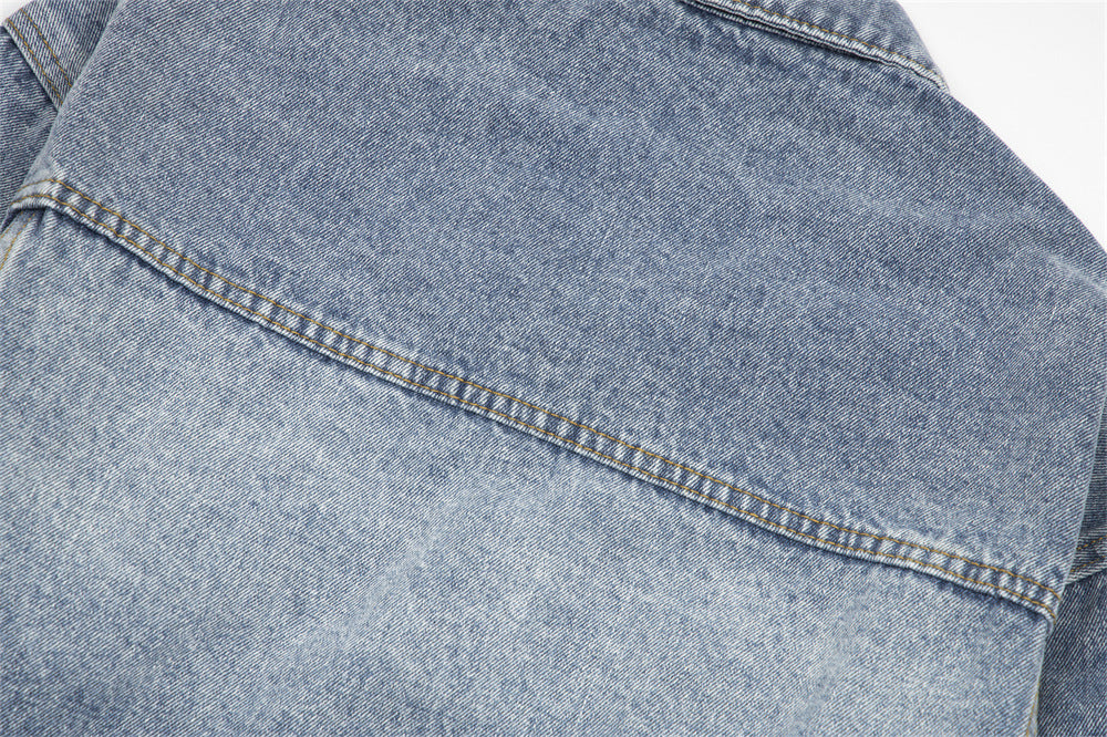 Punk Distressed Wash Denim Jacket