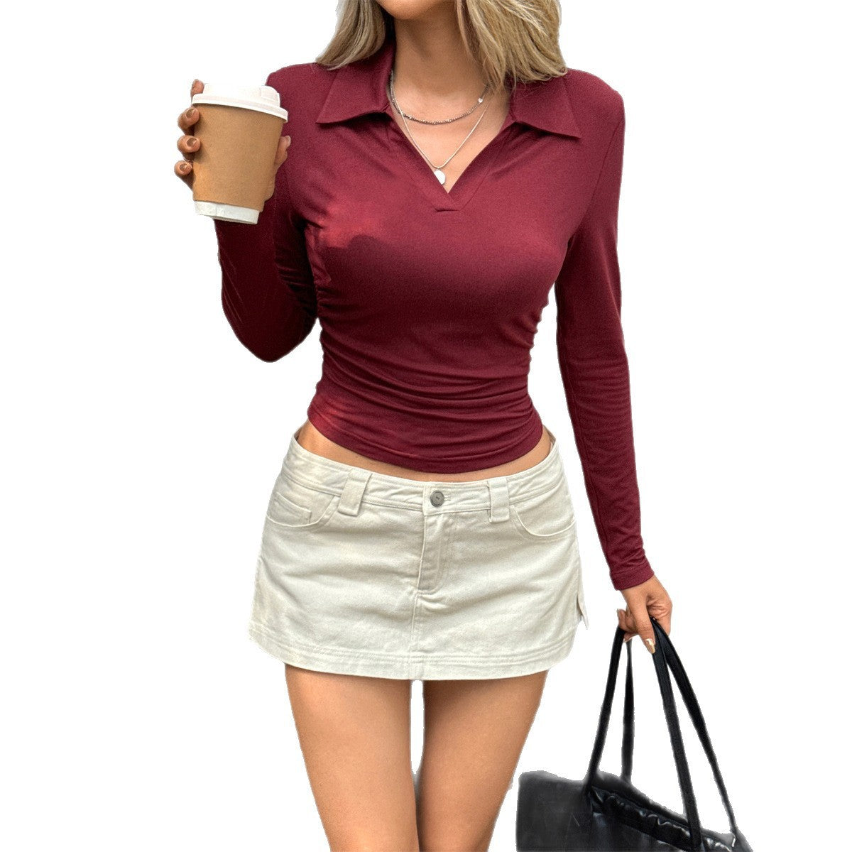 Elegant Style Long Sleeve Shirt Women's Clothing