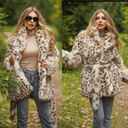 Fashion Temperament Fur Leopard Print Coat